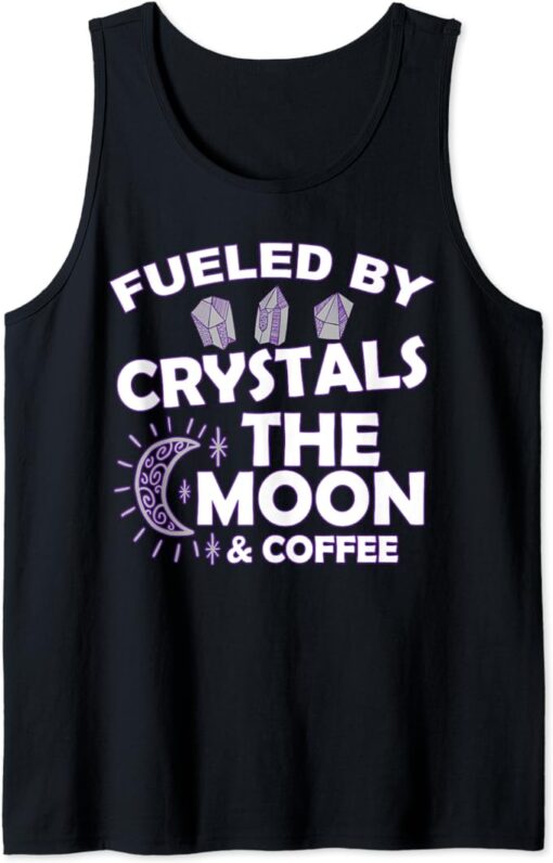 Full Moon Crystals & Coffee-Occult-Witch-Wicca Tank Top