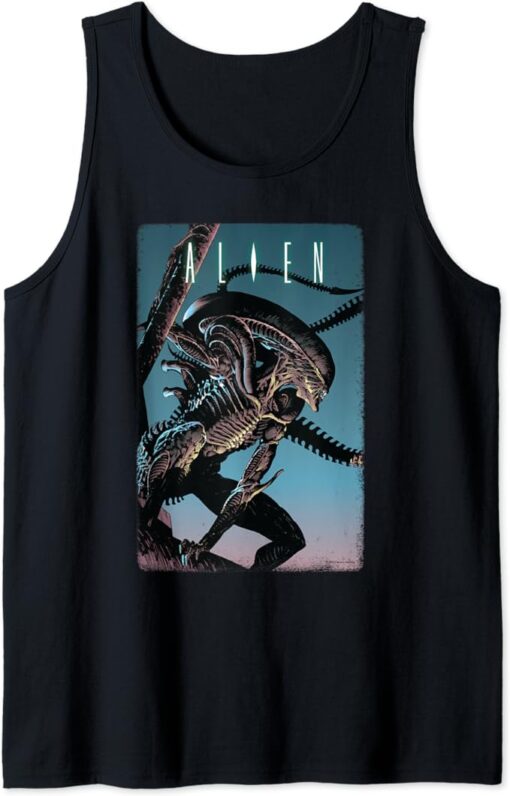 Alien Xenomorph Illustrated Poster Tank Top