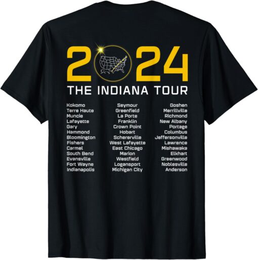 Solar Eclipse 2024 The Indiana Tour Graphic ON BACK T-Shirt