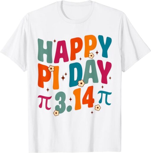 Groovy Happy Pi Day Mathematic Math Teacher Pi Day 3.14 Kids T-Shirt