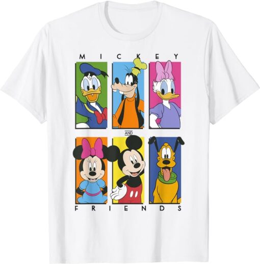 Disney Mickey And Friends Group Shot Panels T-Shirt