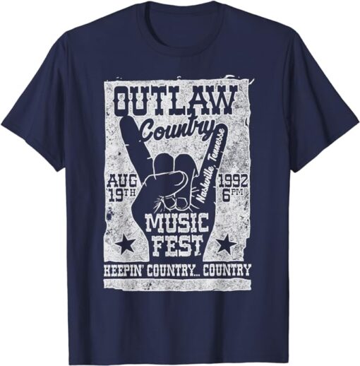 Outlaw Country Music Fest Nashville Vintage Graphic T-Shirt