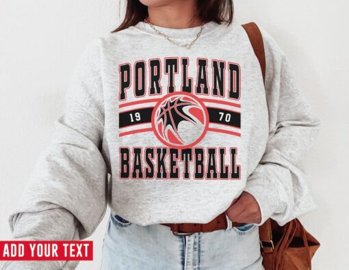 Vintage Portland Basketball Sweatshirt  T-Shirt, Portland Basketball Sweater, Vintage Basketball Fan Shirt