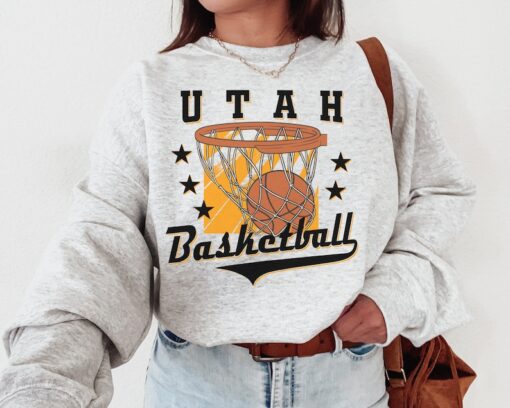 Utah Jaz, Vintage Utah Basketball Sweatshirt  T-Shirt, Utah Basketball Crewneck, Jazz T-Shirt, Utah Fan Shirt