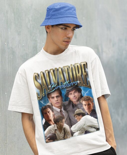 Retro Salvatore Brothers Shirt -Damon Salvatore Sweatshirt,Stefan Salvatore Shirt,Damon Salvatore Tshirt