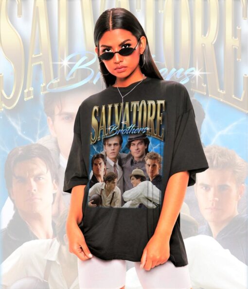 Retro Salvatore Brothers Shirt -Damon Salvatore Sweatshirt,Stefan Salvatore Shirt,Damon Salvatore Tshirt