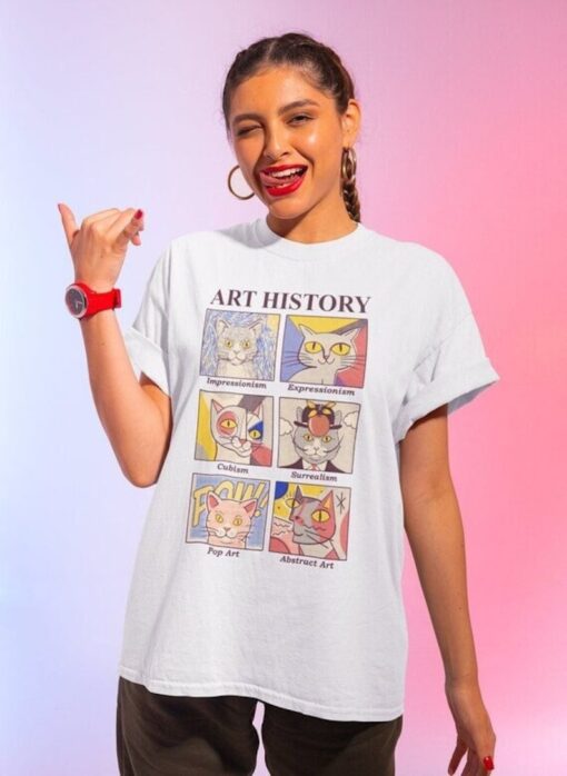 Unisex,Art History Cat Shirt-art shirt,art lover shirt,graphic tees,art tshirt,art tee,art sweatshirt,aesthetic shirt