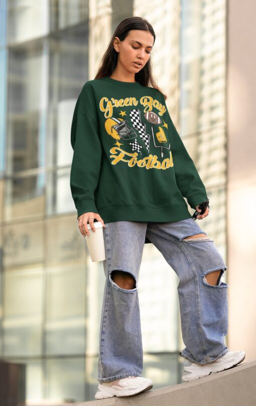 Retro Green Bay Football Crewneck Sweatshirt / T-Shirt, Packers Sweatshirt, Green Bay Shirt