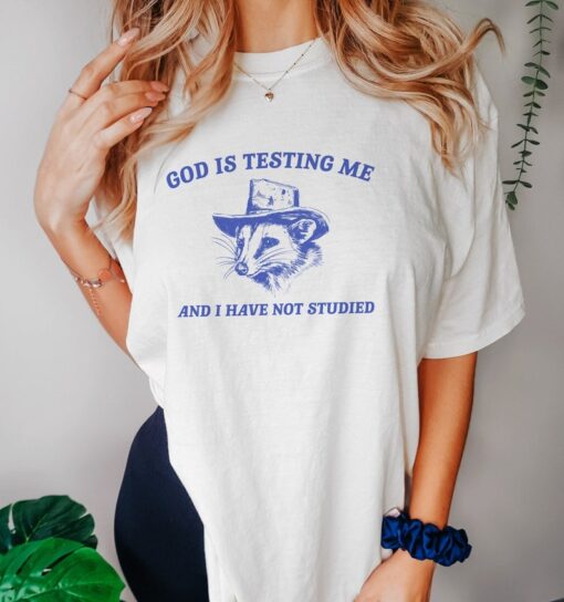 God Is Testing Me, Possum T Shirt, Weird Opossum T Shirt, Meme T Shirt, Trash Panda T Shirt, Unisex