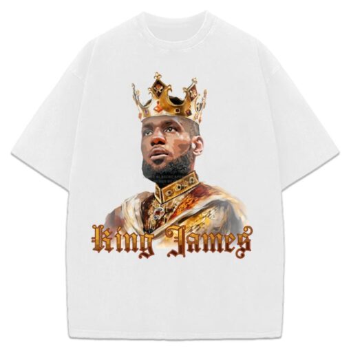 Lebron James King James T Shirt Year 21 Basketball - Vintage Painting Style Graphic Design T-Shirt