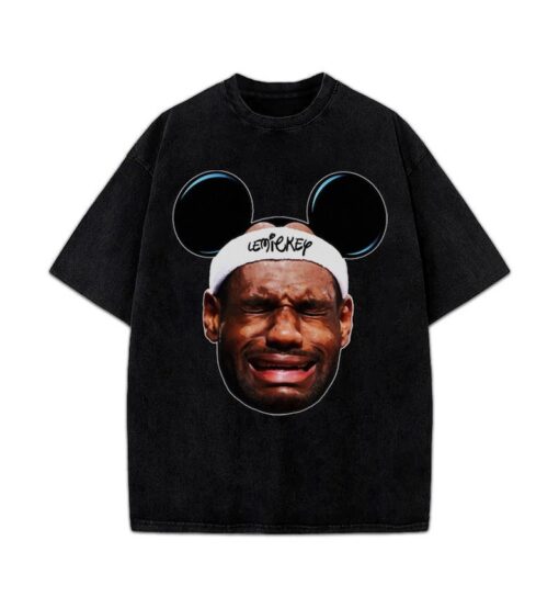 LeBron James Crying Meme Disney LeMickey Bubble Championship Lebron Hater Graphic Funny T-Shirt