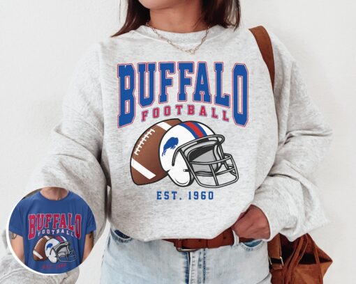 Vintage Buffalo Football Crewneck Sweatshirt / T-Shirt, Vintage Style Bills Crewneck Sweatshirt, Buffalo New York