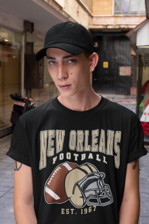 Vintage New Orleans Football Crewneck Sweatshirt / T-Shirt, Saints Shirt, Vintage Style New Orleans Shirt