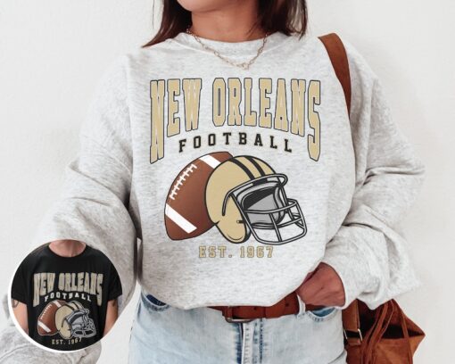 Vintage New Orleans Football Crewneck Sweatshirt / T-Shirt, Saints Shirt, Vintage Style New Orleans Shirt