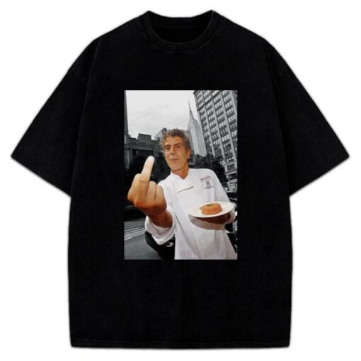 Anthony Bourdain Middle Finger T Shirt Parts Unknown Foodie Fan Shirt