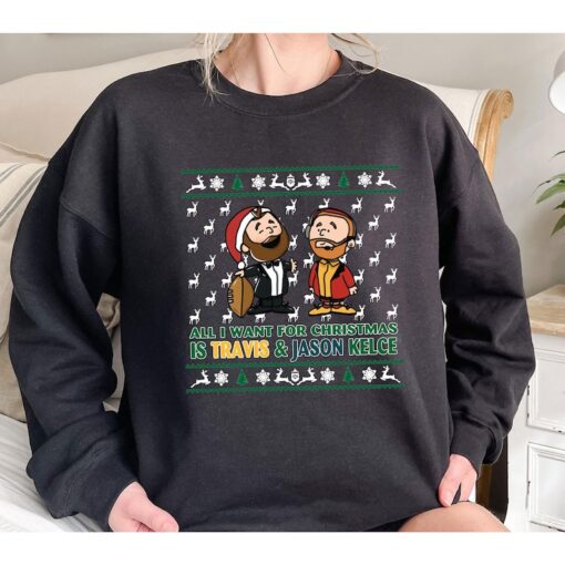 Travis & Jason Kelce Christmas Sweatshirt, Travis Kelce Have A Merry Kelcemas Tshirt, Football Ugly Christmas Sweater