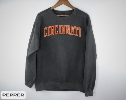 Vintage Style Cincinnati Football Sweatshirt, Cincinnati Football Sweater, Cincinnati Crewneck, Gift for Her Him Fan