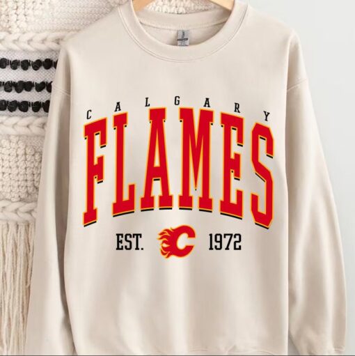 Calgary Hockey Crewneck, Vintage Style Calgary Hockey Sweatshirt, Calgary Flames Sweatshirt, Calgary College Sweatshirt