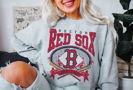 Boston Baseball Sweatshirt | Vintage Style Boston Baseball Crewneck Sweatshirt | Boston EST 1901 Sweatshirt | Game Day