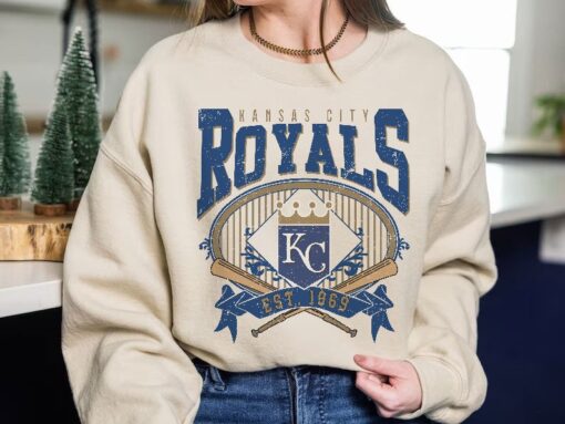 Kansas City Baseball Sweatshirt | Vintage Style Kansas City Baseball Crewneck Sweatshirt