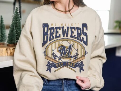 Milwaukee Baseball Sweatshirt | Vintage Style Milwaukee Baseball Crewneck Sweatshirt | Milwaukee EST 1969 Sweatshirt