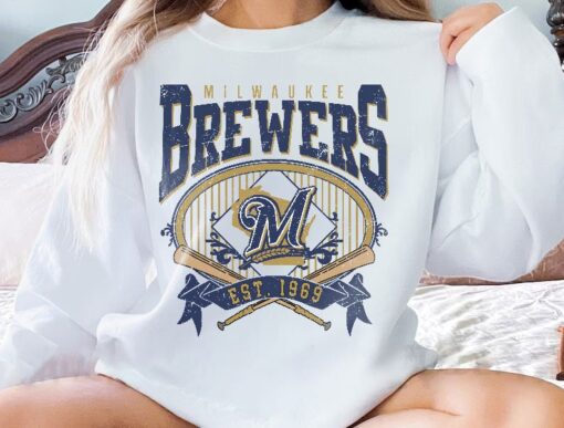 Milwaukee Baseball Sweatshirt | Vintage Style Milwaukee Baseball Crewneck Sweatshirt | Milwaukee EST 1969 Sweatshirt