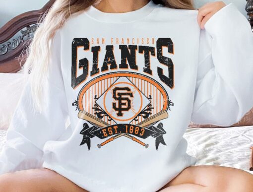 San Francisco Baseball Sweatshirt | Vintage Style San Francisco Baseball Crewneck Sweatshirt