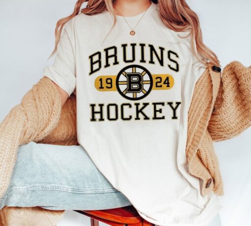 Vintage Boston Bruins Shirt, Boston Bruins Hockey Sweatshirt, Boston Hockey T-shirt, Hockey College Sweater