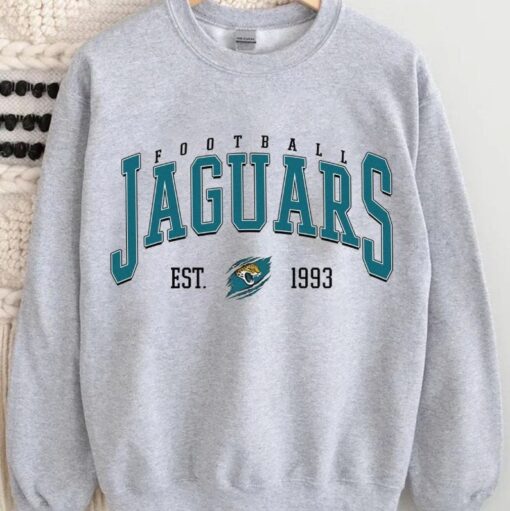 Jacksonville Football Shirt, Vintage Style Jacksonville Football Crewneck, Football Sweatshirt, Jaguars Sweatshirt