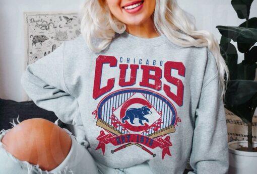 Chicago Baseball Sweatshirt | Vintage Style Chicago Baseball Crewneck Sweatshirt | Chicago EST 1870 Sweatshirt