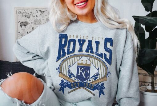 Kansas City Baseball Sweatshirt | Vintage Style Kansas City Baseball Crewneck Sweatshirt