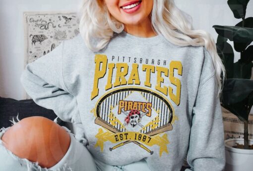 Pittsburgh Baseball Sweatshirt | Vintage Style Pittsburgh Baseball Crewneck Sweatshirt | Pittsburgh EST 1887 Sweatshirt