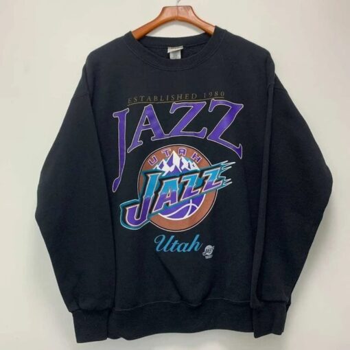 Vintage NBA Jazz Basketball Sweatshirt T-Shirt, Utah Basketball Sweatshirt, NBA All Star Tee, Basketball Tee