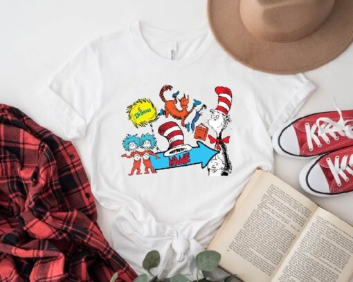 Personalized Dr. Seuss Cat In The Hat Shirt ,Read Across America Shirt for Kids, Custom Cat In The Hat Shirt