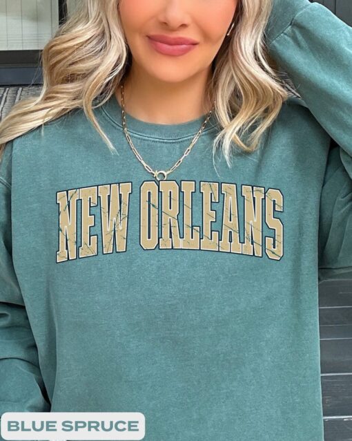 New Orleans Football Vintage Style Sweater, New Orleans Football Sweatshirt, New Orleans Crewneck