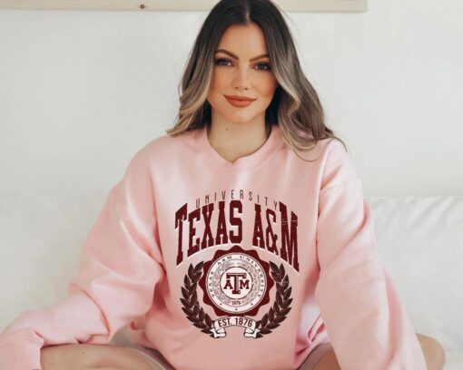 Retro Texas A M Oversized shirt in Gray, Texas A M College, Texas A&M Aggies , Gift For Fans, Oversized, Unisex