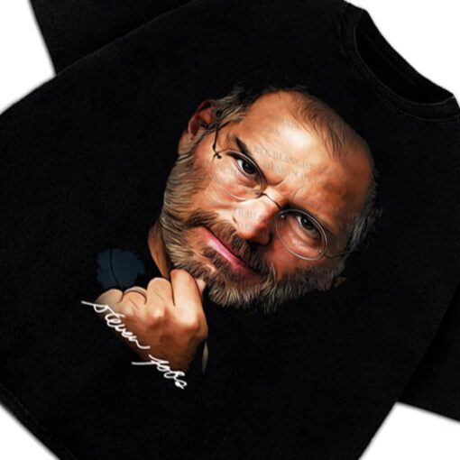 Steve Jobs T-Shirt Portrait Custom Graphic Legendary Tribute Tee