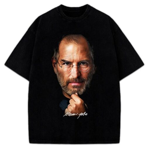 Steve Jobs T-Shirt Portrait Custom Graphic Legendary Tribute Tee