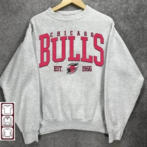 Vintage Chicago Bull Basketball Shirt, 90s Bootleg style, Chicago Basketball Retro Style Sweatshirt