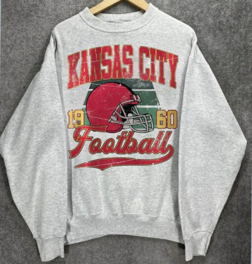 Vintage Style Kansas City Football Crewneck Shirt, 90s Sports Bootleg Style Shirt, KC Football Sweatshirt