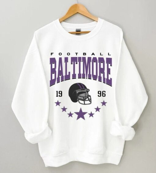 Baltimore Football Shirt, Vintage Baltimore Crewneck Sweatshirt, Raven Football Hoodie, American Football Fan Gift