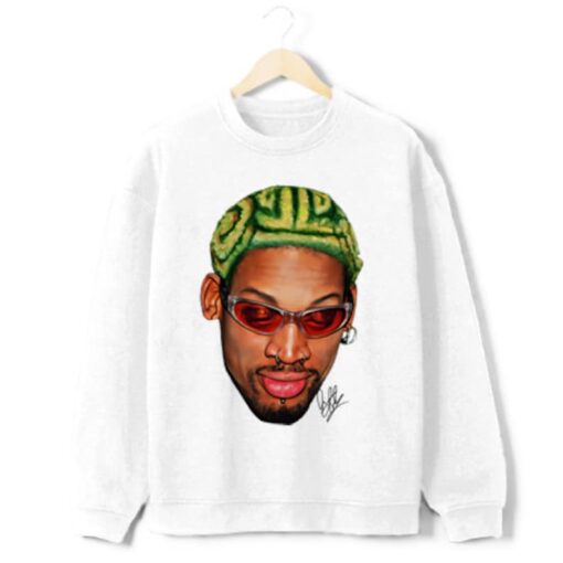 Dennis Rodman Zig Zag Green Hair Rodzilla Hollywood 90's Vintage Design Crewneck Sweatshirt