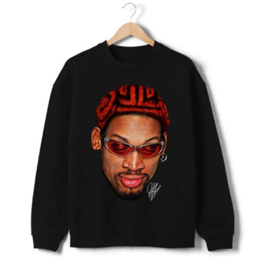 Dennis Rodman Zig Zag Red Hair Rodzilla Hollywood 90's Vintage Design Crewneck Sweatshirt