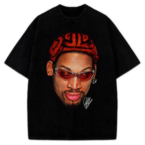 Dennis Rodman Zig Zag Red Hair Rodzilla Hollywood 90's Vintage Design T-Shirt