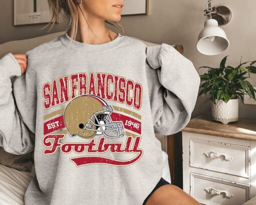 Vintage San Francisco Football Crewneck Sweatshirt, 49ers Shirt, Niners Hoodie