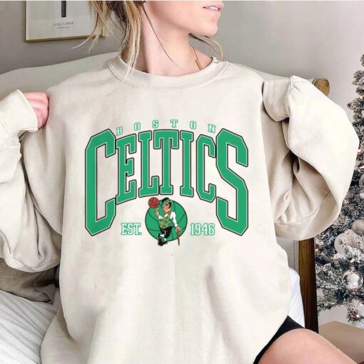 Vintage Boston Celtic Basketball T Shirt, Celtics 90s Sweatshirt, Retro Style Shirt Crewneck