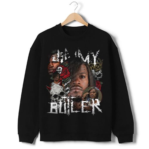 Jimmy Butler Emo Long Hair Himmy Funny Skull And Roses Custom Graphic T-Shirt