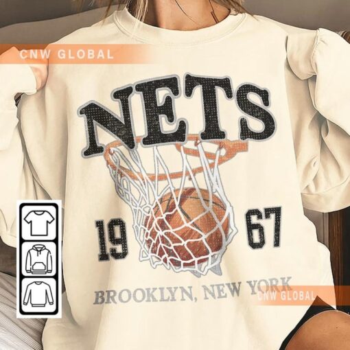 Brooklyn Basketball Vintage Shirt, Nets 90s Basketball Graphic Tee Sweatshirt, Retro For Women And Men Basketball Hoodie