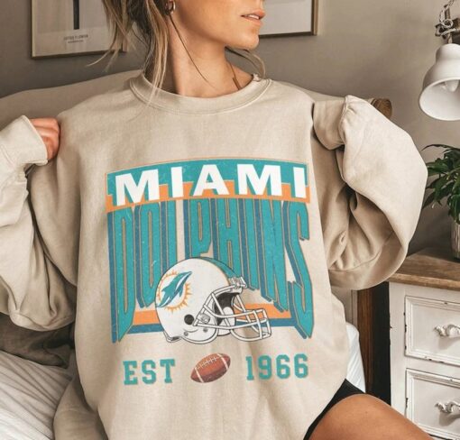 Vintage Miami Football Sweatshirt, Miami Dolphins Football Shirt, University Of Miami Shirt, Miami Game Day T-Shirt