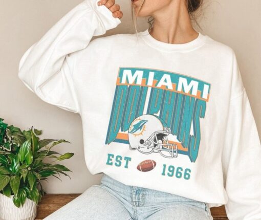 Vintage Miami Football Sweatshirt, Miami Dolphins Football Shirt, University Of Miami Shirt, Miami Game Day T-Shirt